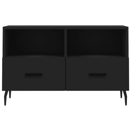 Tv-bänk svart 80x36x50 cm konstruerat trä