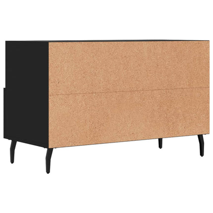 Tv-bänk svart 80x36x50 cm konstruerat trä