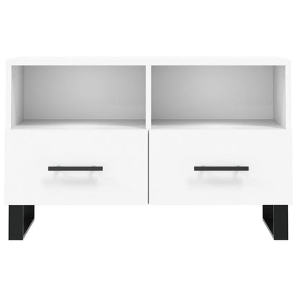 Tv-bänk vit 80x36x50 cm konstruerat trä