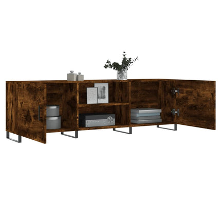 Tv-bänk rökfärgad ek 150x30x50 cm konstruerat trä