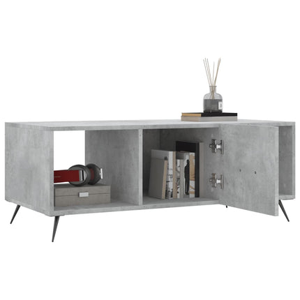 Soffbord betonggrå 102x50x40 cm konstruerat trä