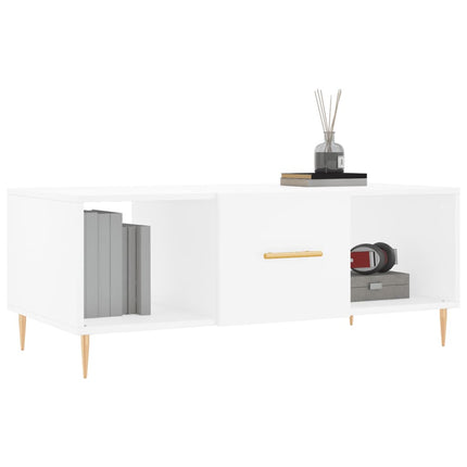Soffbord vit 102x50x40 cm konstruerat trä