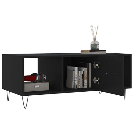Soffbord svart 102x50x40 cm konstruerat trä