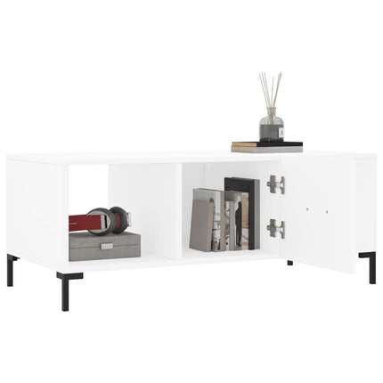 Soffbord vit 102x50x40 cm konstruerat trä
