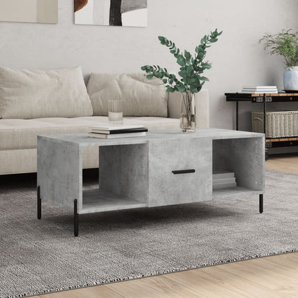 Soffbord betonggrå 102x50x40 cm konstruerat trä