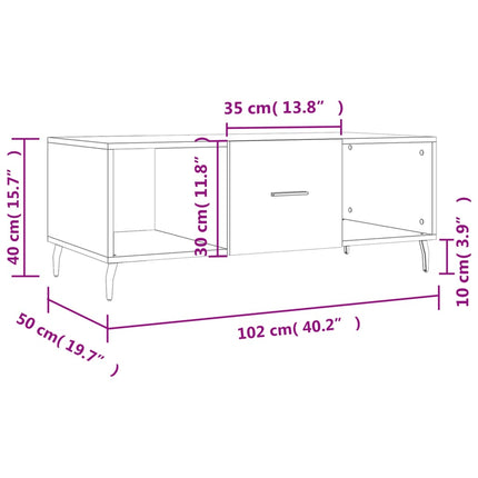 Soffbord svart 102x50x40 cm konstruerat trä