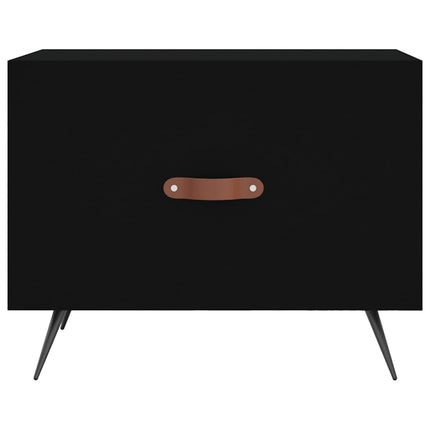 Soffbord 2 st svart 50x50x40 cm konstruerat trä