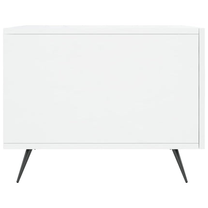 Soffbord vit högglans 50x50x40 cm konstruerat trä