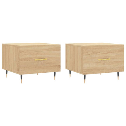 Soffbord 2 st sonoma ek 50x50x40 cm konstruerat trä