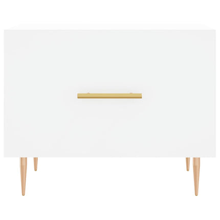 Soffbord 2 st vit 50x50x40 cm konstruerat trä