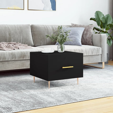 Soffbord svart 50x50x40 cm konstruerat trä