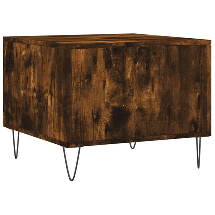 Soffbord 2 st rökfärgad ek 50x50x40 cm konstruerat trä
