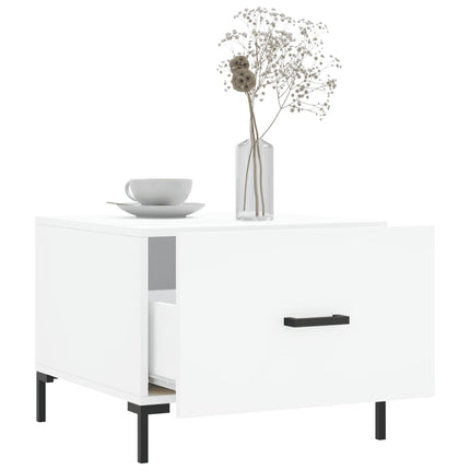 Soffbord 2 st vit 50x50x40 cm konstruerat trä