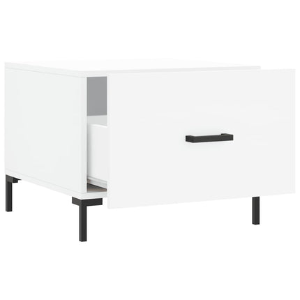 Soffbord 2 st vit 50x50x40 cm konstruerat trä