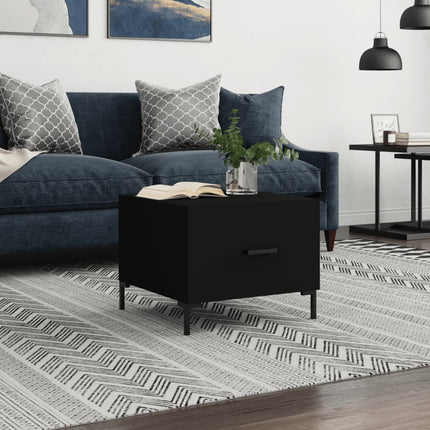Soffbord svart 50x50x40 cm konstruerat trä
