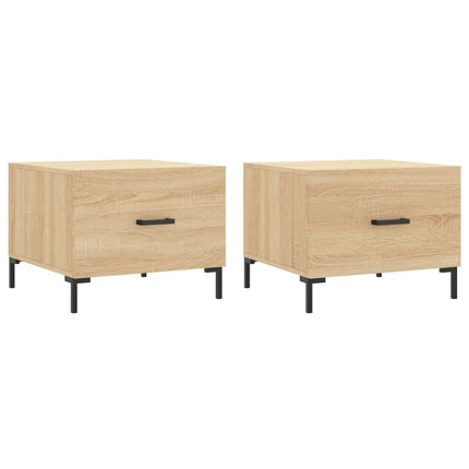 Soffbord 2 st sonoma ek 50x50x40 cm konstruerat trä