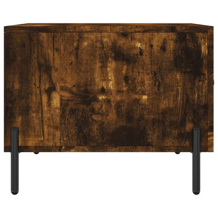 Soffbord 2 st rökfärgad ek 50x50x40 cm konstruerat trä