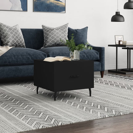 Soffbord svart 50x50x40 cm konstruerat trä