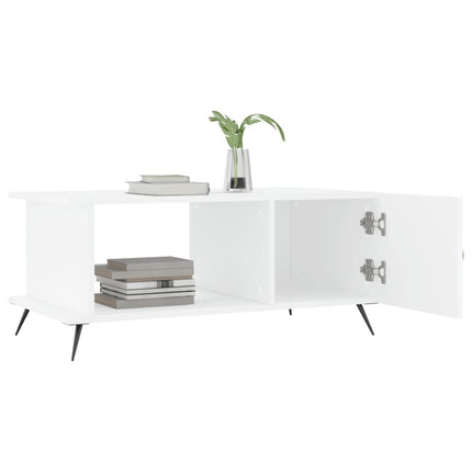 Soffbord vit 90x50x40 cm konstruerat trä