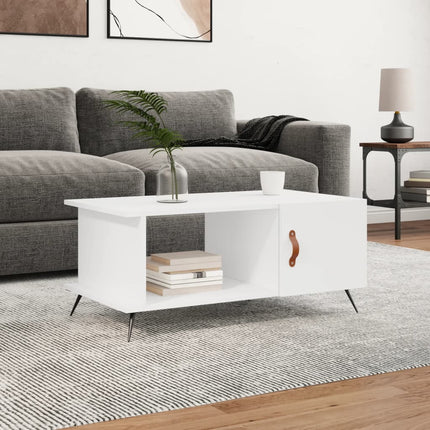 Soffbord vit 90x50x40 cm konstruerat trä