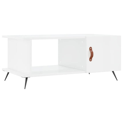 Soffbord vit högglans 90x50x40 cm konstruerat trä