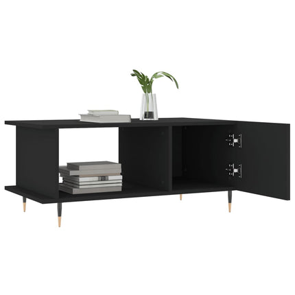 Soffbord svart 90x50x40 cm konstruerat trä