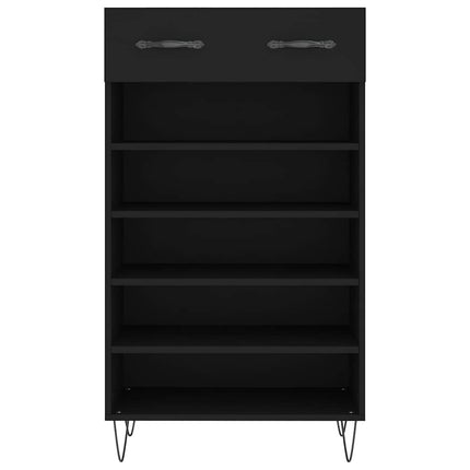 Skohylla svart 60x35x105 cm konstruerat trä