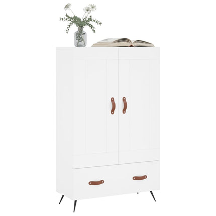 Högskåp vit 69,5x31x115 cm konstruerat trä