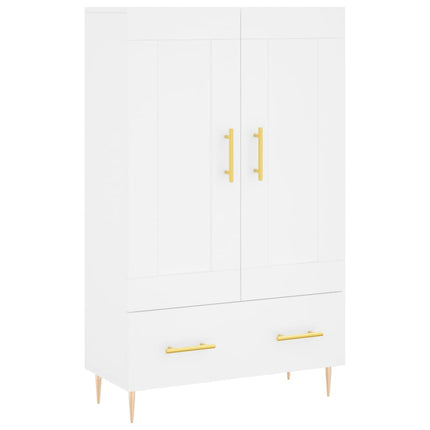 Högskåp vit 69,5x31x115 cm konstruerat trä
