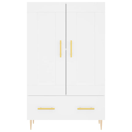 Högskåp vit 69,5x31x115 cm konstruerat trä