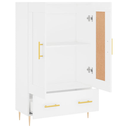 Högskåp vit 69,5x31x115 cm konstruerat trä