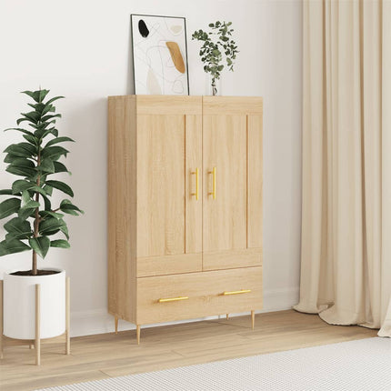 Högskåp sonoma-ek 69,5x31x115 cm konstruerat trä