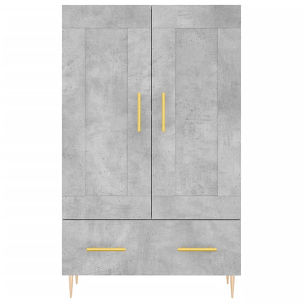 Högskåp betonggrå 69,5x31x115 cm konstruerat trä