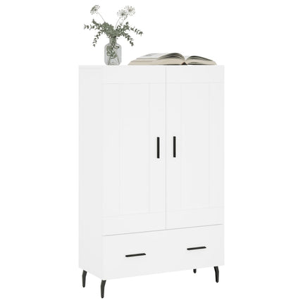 Högskåp vit 69,5x31x115 cm konstruerat trä