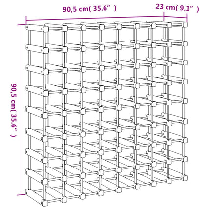 Vinställ för 72 flaskor 90,5x23x90,5 cm massiv furu