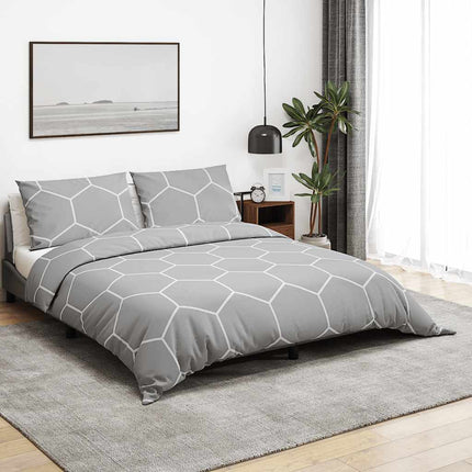 Bäddset grå 240x220 cm bomull