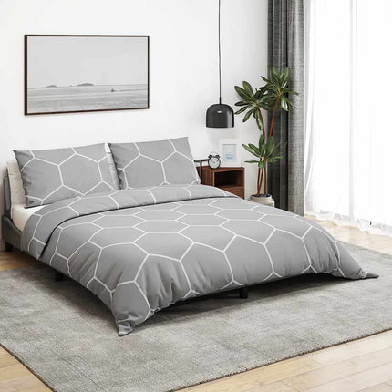Bäddset grå 200x220 cm bomull