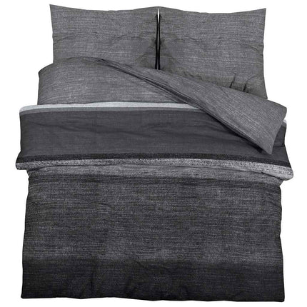 Bäddset mörkgrå 200x200 cm bomull