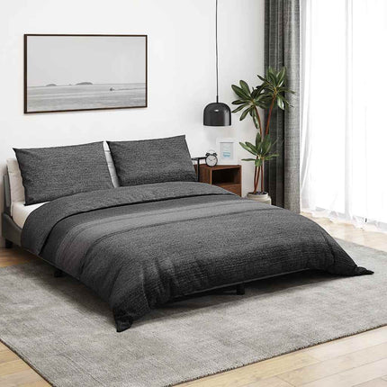 Bäddset mörkgrå 155x220 cm bomull