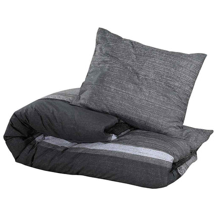 Bäddset mörkgrå 200x200 cm bomull