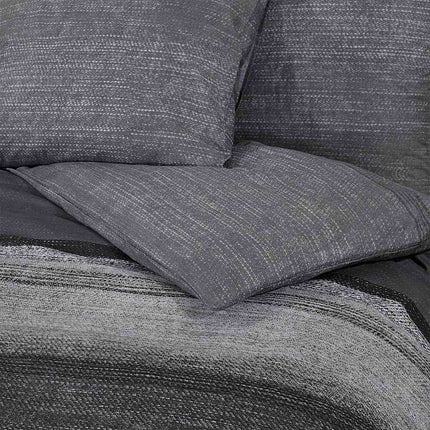 Bäddset mörkgrå 260x220 cm bomull