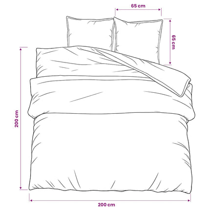 Bäddset svart och vit 200x200 cm bomull