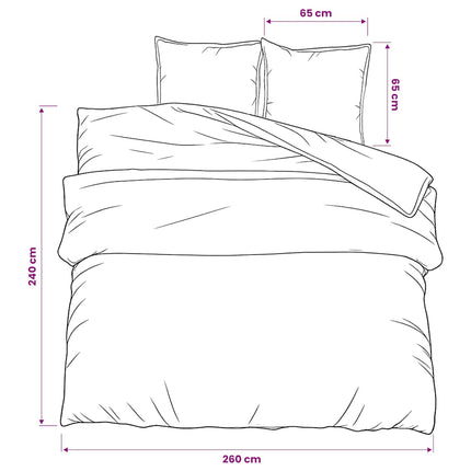 Bäddset rosa 260x240 cm bomull