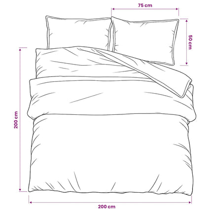 Bäddset rosa 200x200 cm bomull