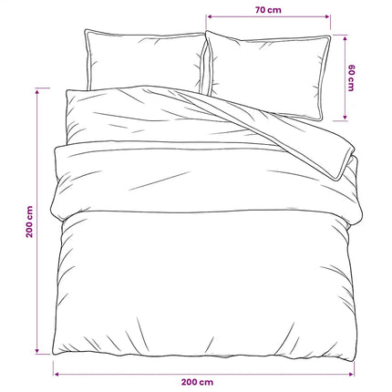 Bäddset svart 200x200 cm bomull