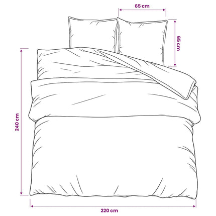 Bäddset svart 220x240 cm bomull