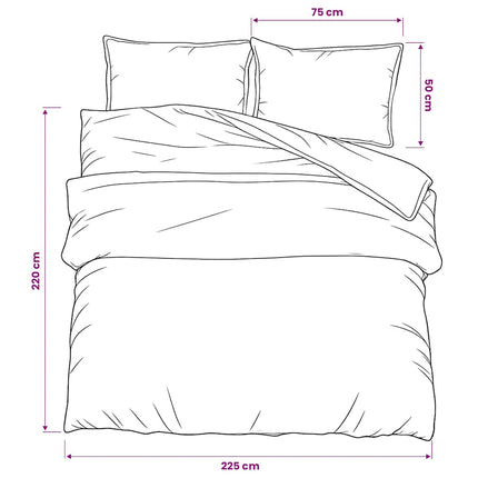 Bäddset svart 225x220 cm bomull