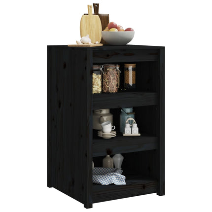 Köksskåp för utomhusbruk MEPPEL svart 55x55x92 cm massiv furu
