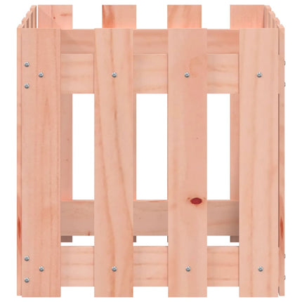 Odlingslåda med staket-design 40x40x40 cm massivt douglasträ