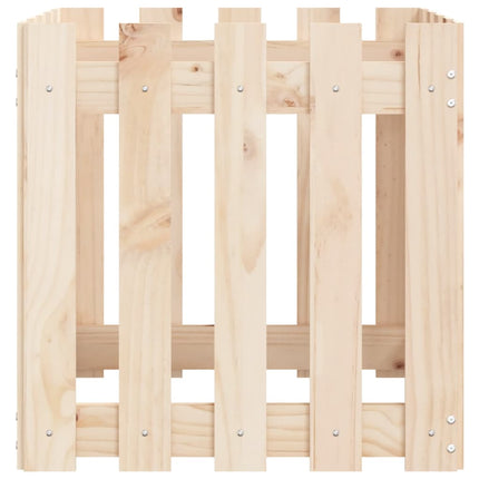 Odlingslåda med staket-design 50x50x50 cm massiv furu
